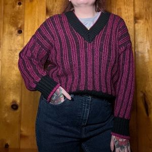 Vintage Albee V-Neck Stripe Sweater